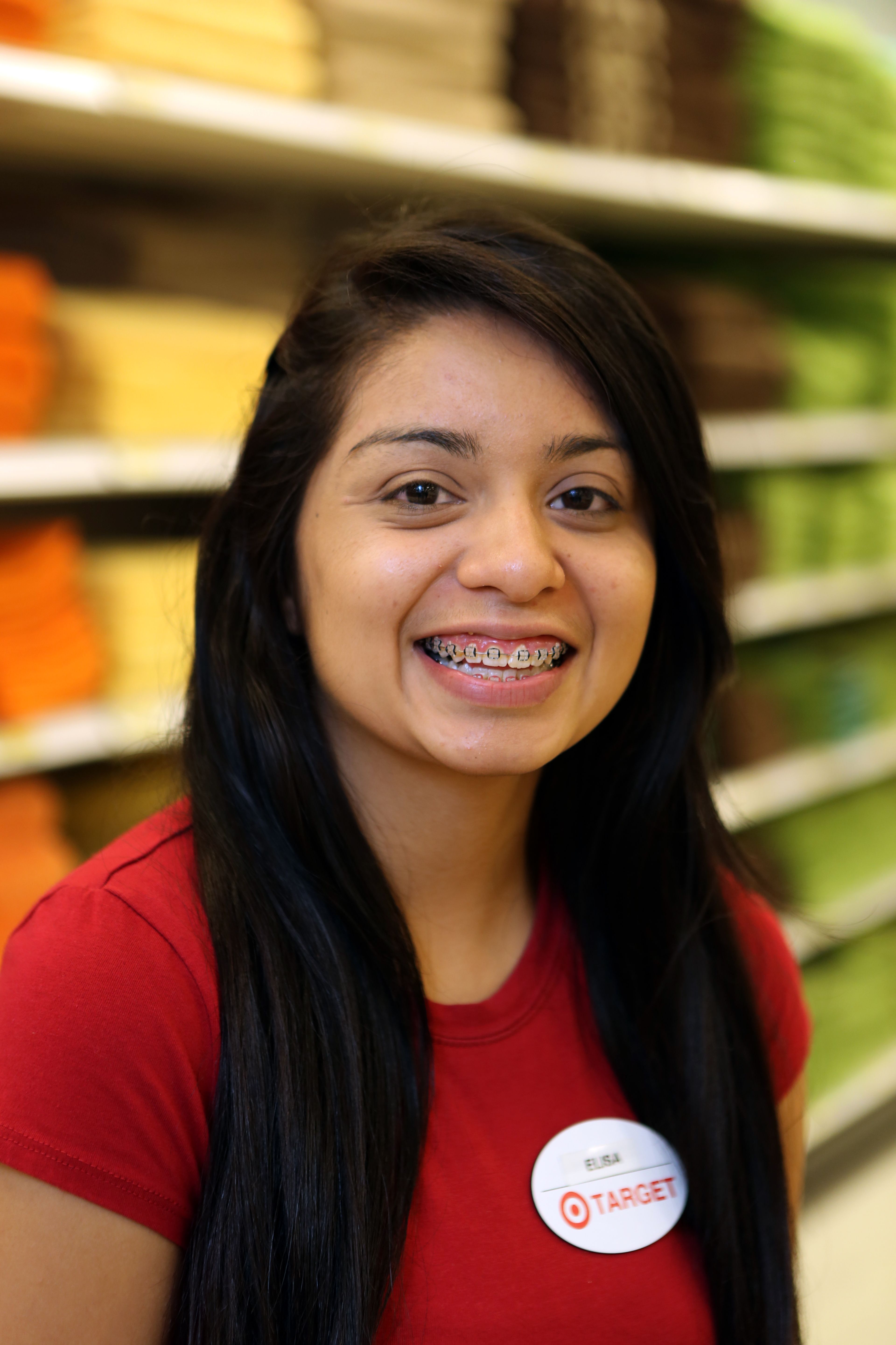 Elisa in her Target uniform