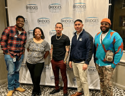 Five Philadelphia Bridges alumni at the Get Inspired panel event